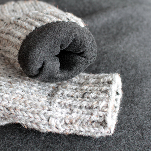 Knit Mittens with Fleece Lining