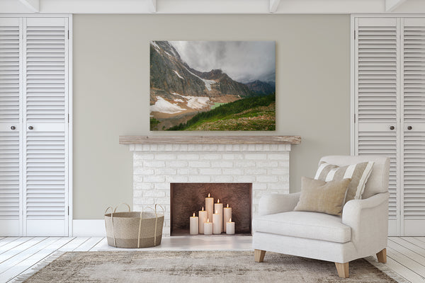 Angel Glacier and the Lake Under the Clouds