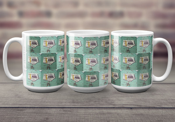 Big oversized Coffee Mugs featuring a wrap around image of Alberta Wheat Pool sign. Great gift idea that celebrates Life in the Canadian Prairies. Handmade in Edmonton, Canada by photographer & artist Larry Jang.