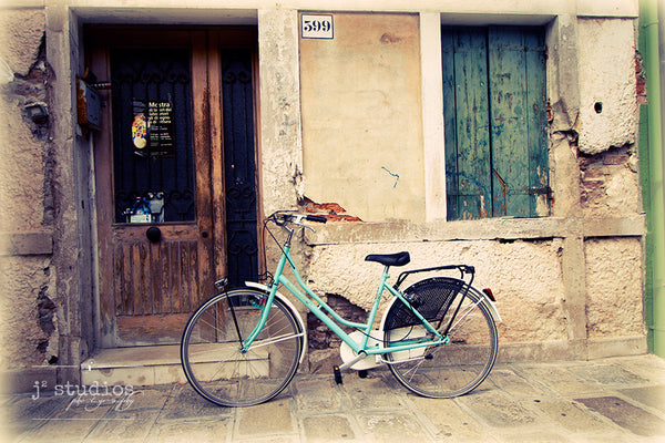 Aquamarine Bicycle (Mini Canvas)
