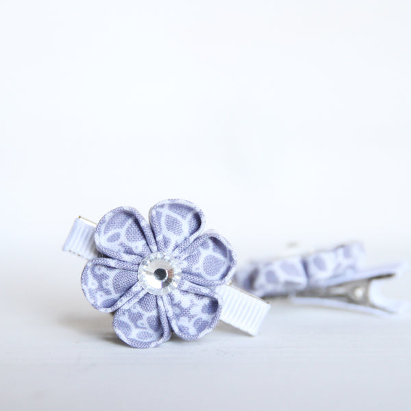 Fabric Flower Hair Clips
