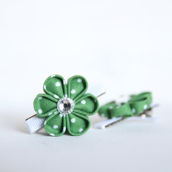 Fabric Flower Hair Clips