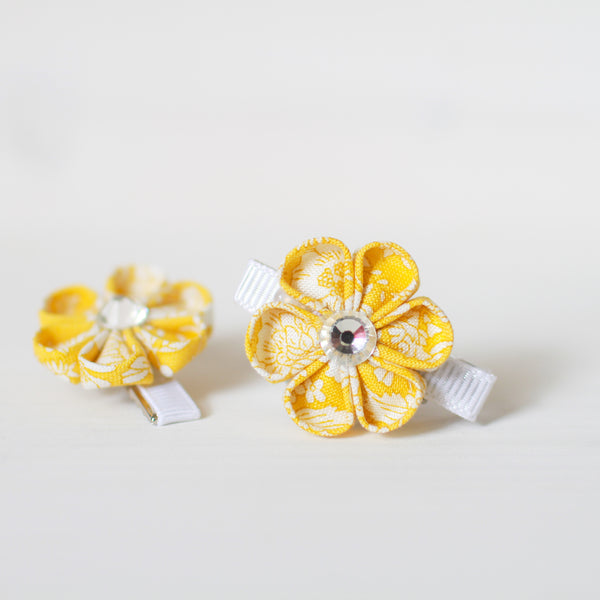 Fabric Flower Hair Clips