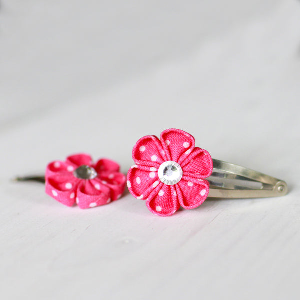 Fabric Flower Hair Clips