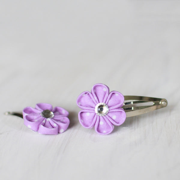 Fabric Flower Hair Clips