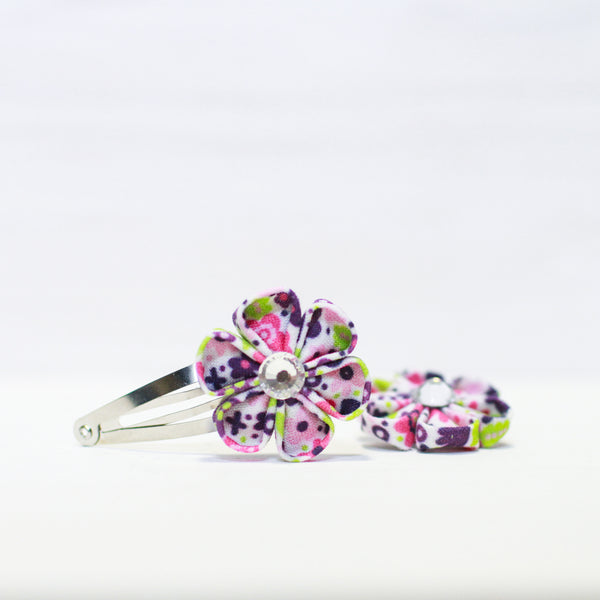 Fabric Flower Hair Clips