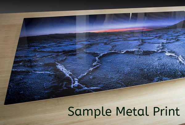 A sample of a glossy metal print.