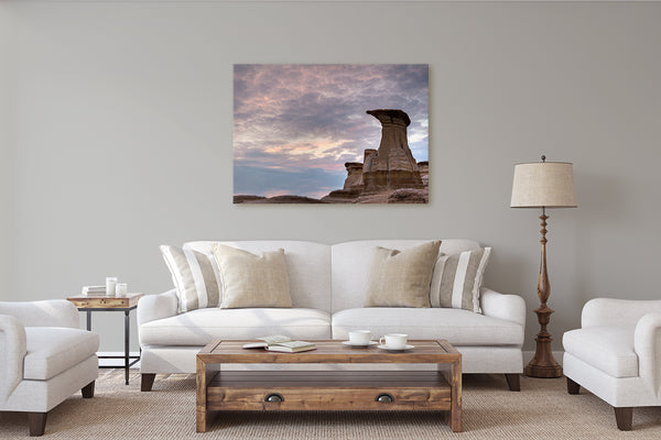 Rustic wall decor. Hoodoos in Canadian Badlands Canvas by Larry Jang.