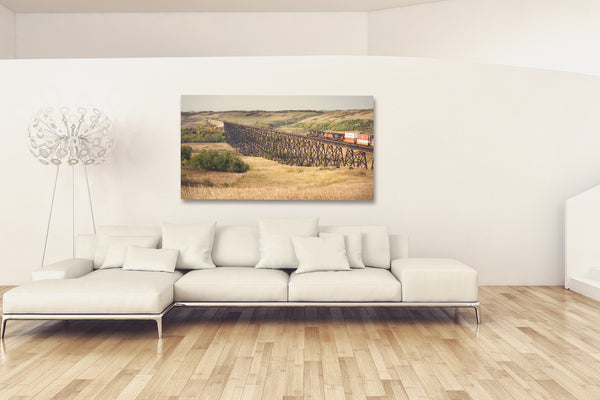 Big Canvas Print of CN Train for Modern Living Room. 