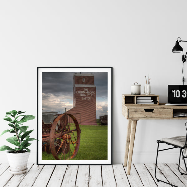 Modern Farmhouse decor ideas. Framed Grain elevator print.