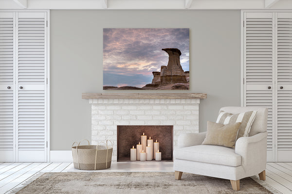 Canvas print of Hoodoos in Drumheller. Cozy room decor ideas by Larry Jang.