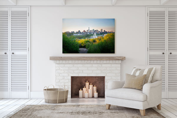 Picture of Edmonton hanging in Living Room with a Fireplace. Home decor ideas.