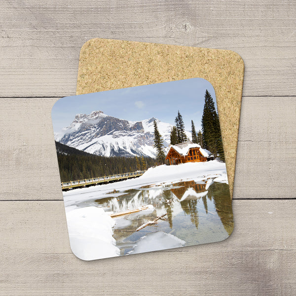 Photo Coaster of Emerald Lodge in YOHO National Park in British Columbia, Canada. Handmade in Edmonton, Alberta by Canadian photographer & artist Larry Jang.