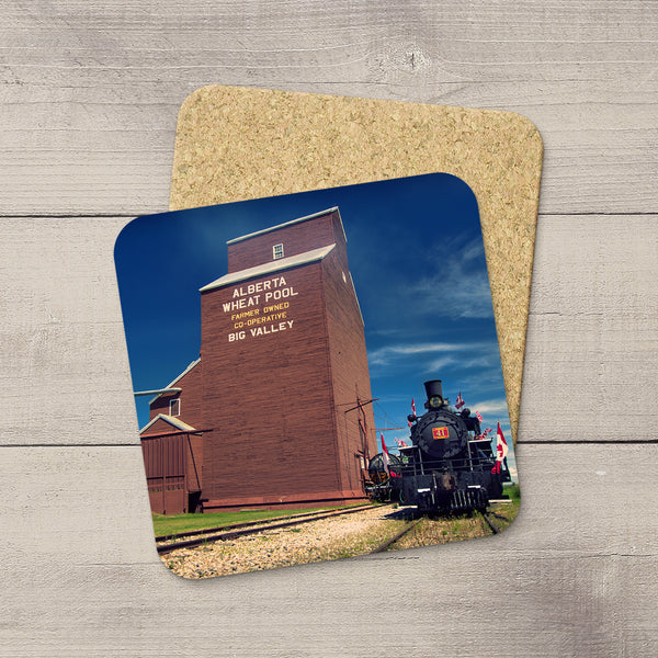 Photo coasters of Steam Engine train in Big Valley.