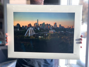 Edmonton Skyline at Sunset 16x22" Fine Art Paper Print