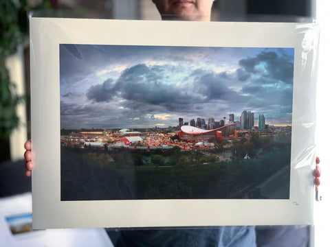 Calgary Skyline & Stampede 16x22" Fine Art Paper Print