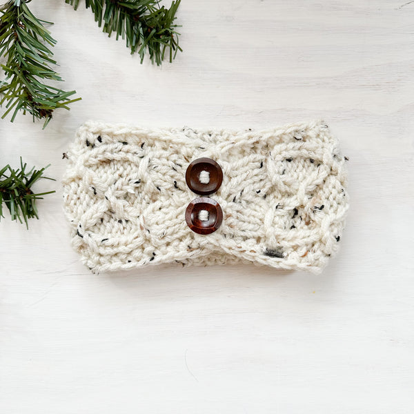 Crisscross Double Button Knit Headband