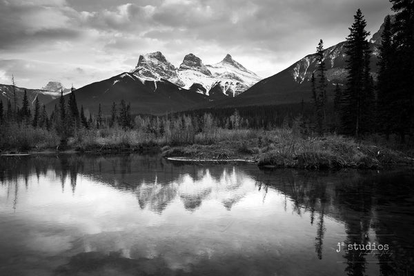 Three Sisters in Canmore (BNW Photo)