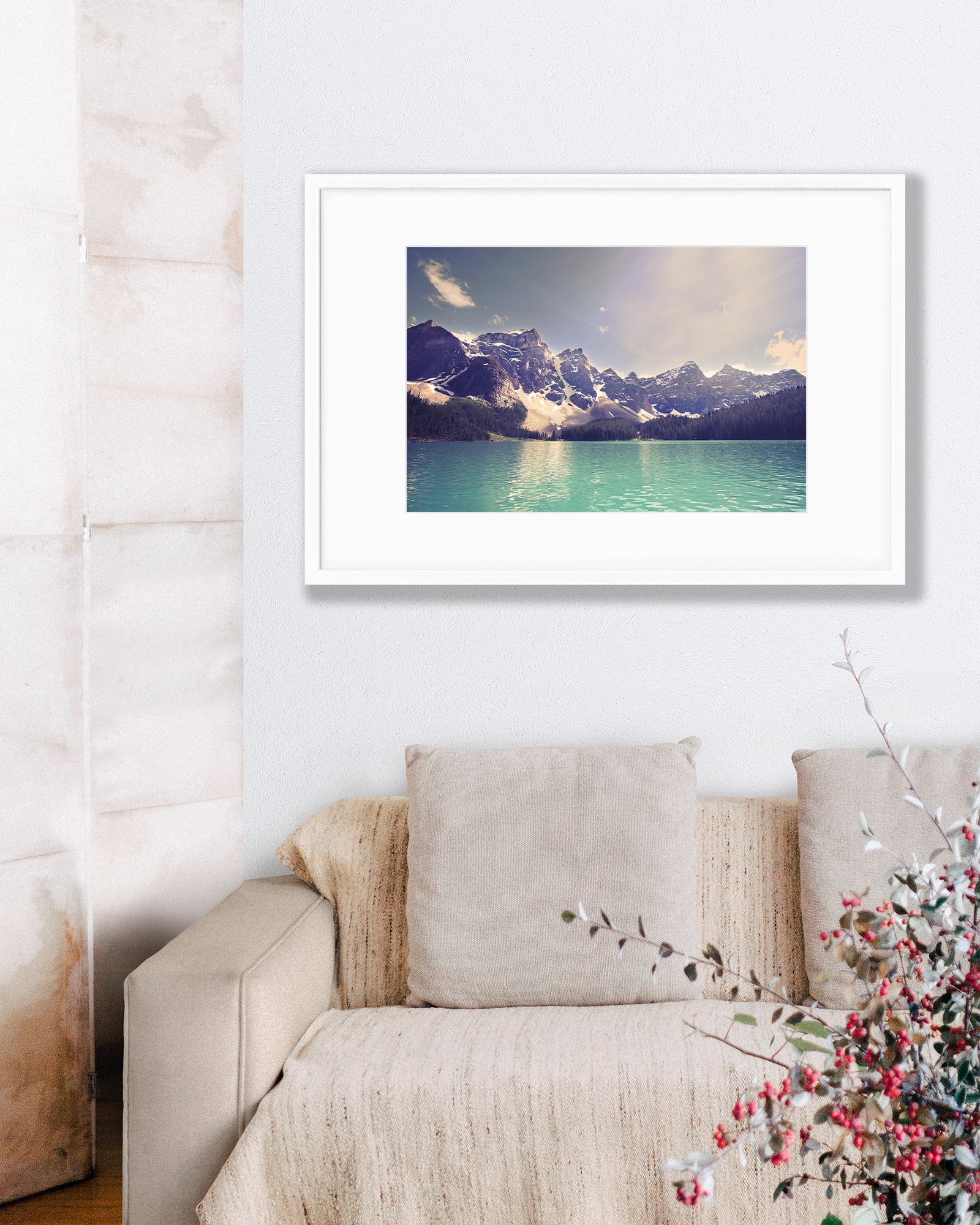 Big Matted Art Print Ready to Frame Moraine Lake Wanderlust Alberta