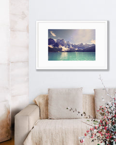 Big Matted Art Print Ready to Frame Moraine Lake Wanderlust Alberta