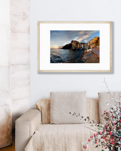 Big Matted Art Print Ready to Frame Riomaggiore in Cinque Terre Italy