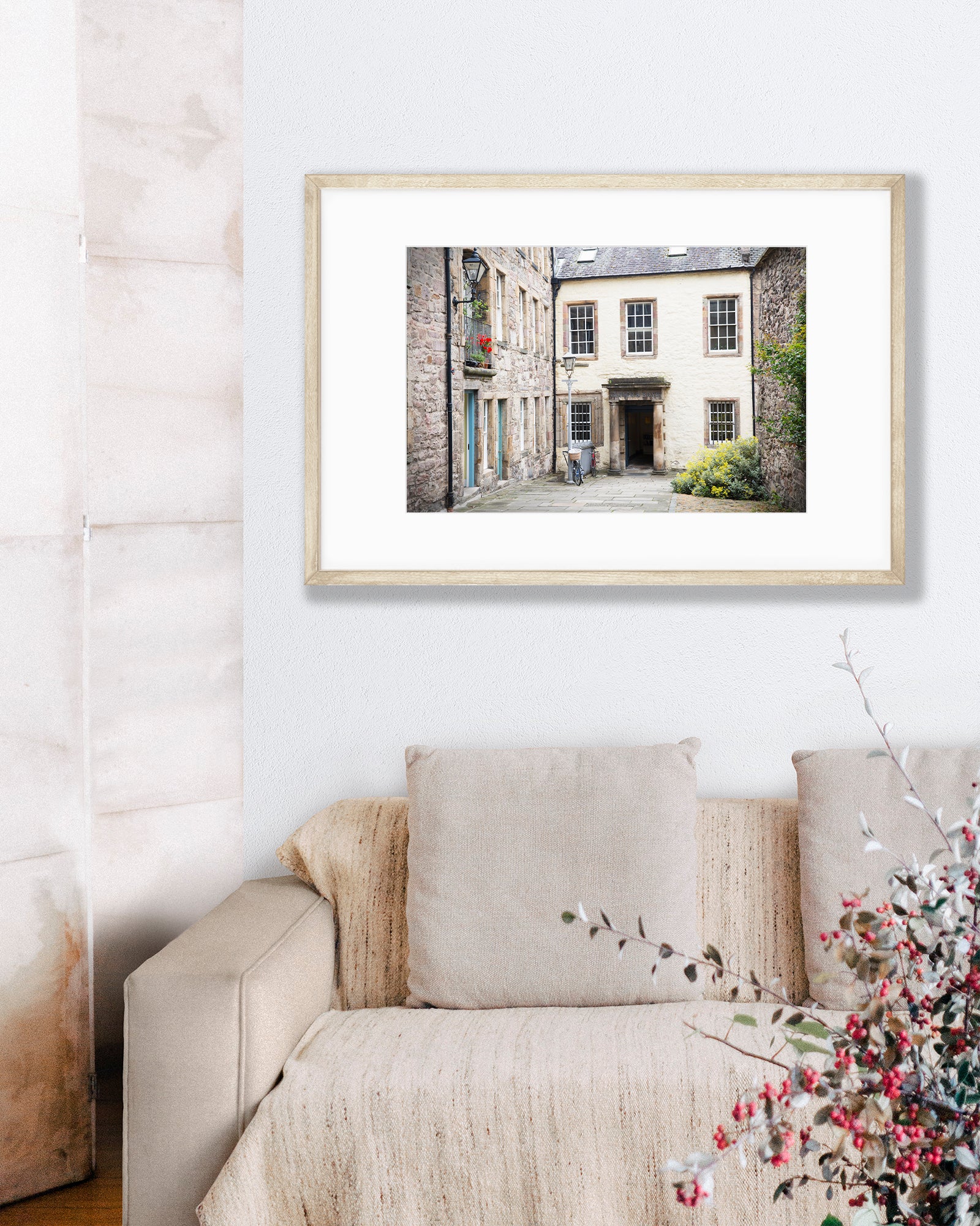 Big Matted Art Print Ready to Frame Bike in Royal Mile Scotland