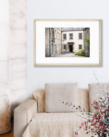 Big Matted Art Print Ready to Frame Bike in Royal Mile Scotland