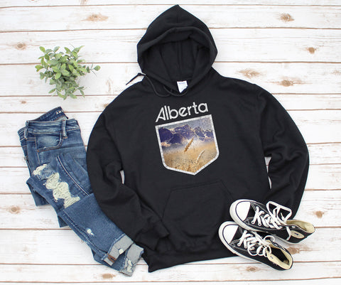 Alberta Hoodie by J² Studios Photography. Handmade clothing in Edmonton, Alberta Canada.