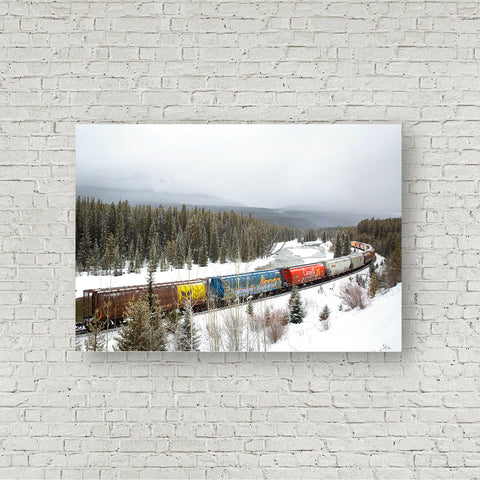 Freight Train in the Snow