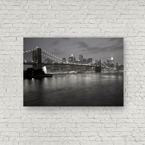 Manhattan at Night (Black + White)