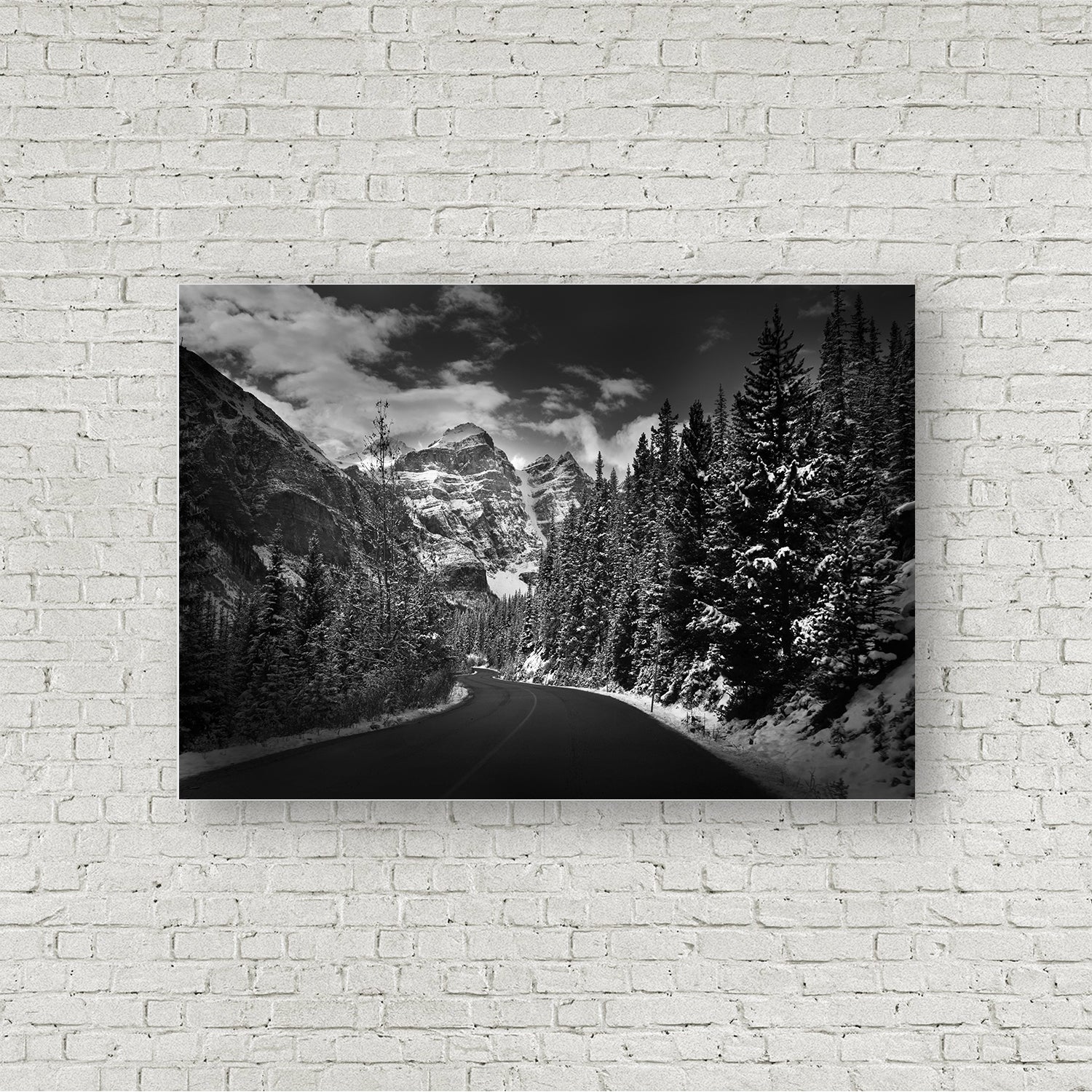 Driving to Moraine (Black and White)