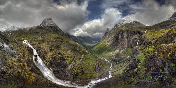 Trollstigen is an art print of the famous serpentine road in Norway.