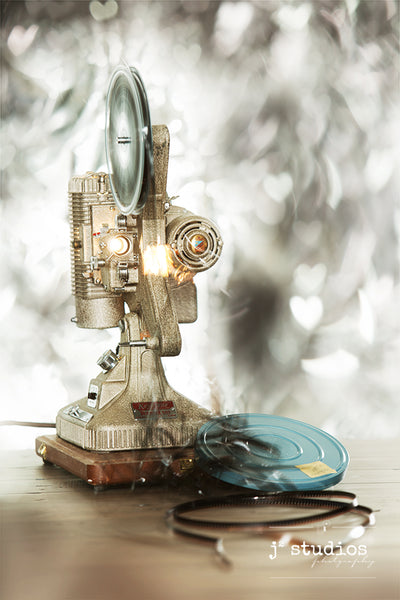 Big Matted Ready to Frame Art Print of Vintage Movie Projector