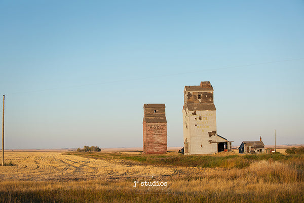 Photograph of Grain Elevators in Dankin, Saskatchewan.