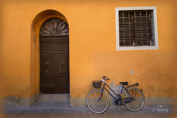 Colorful Place to Park - bike photograph art print Pisa Italy