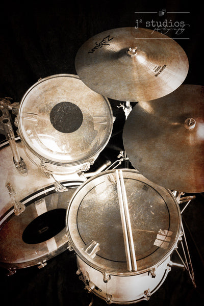 Let the Rhythms Roll - Drum set Photography Art Print