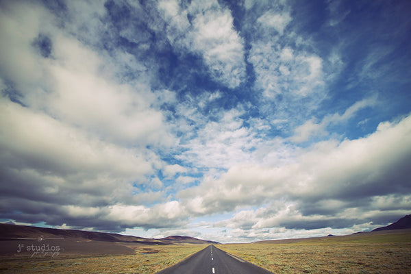 Journey and Explore (No Words) is an art print of a highway in Iceland.