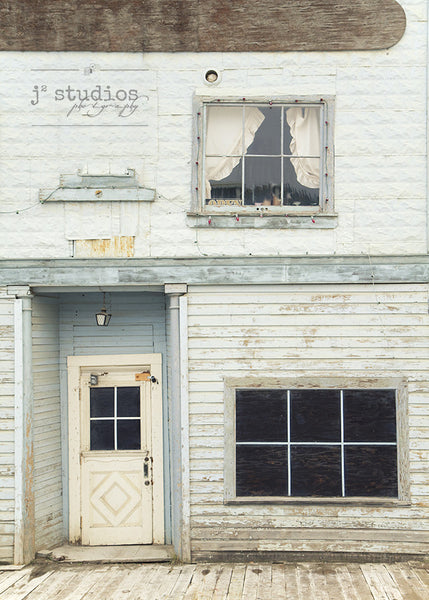 Klondike Hotel is an art print of an old motel in Yukon Territory.