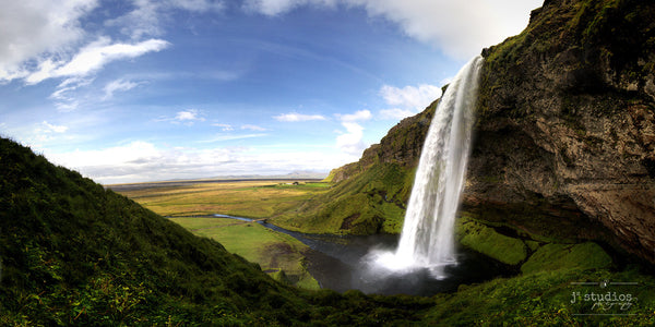 Image of Seljalandsfoss, a beautiful waterfall in Iceland. Landscape Photography.