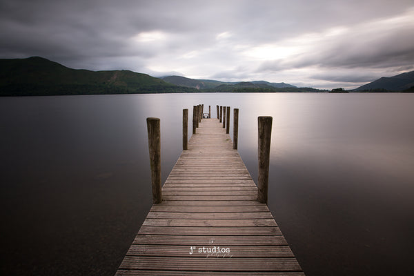 Serene is a peaceful soothing pier inspired image on the Lake District. Symmetry. Yoga Meditation themed photography.