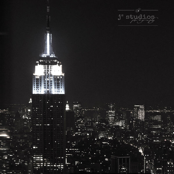 Empire State Building is a black and white art print of the famous New York landmark.