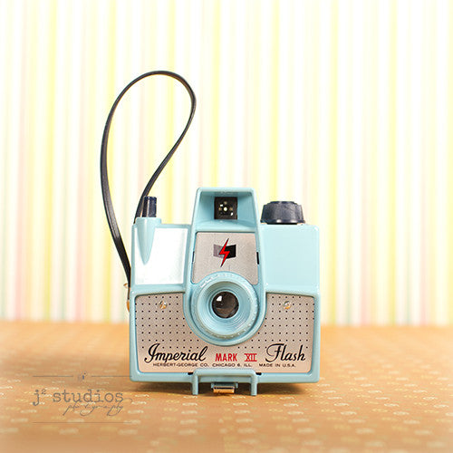 Vintage Camera #3 is an art print of the Imperial Mark VIII box film camera.