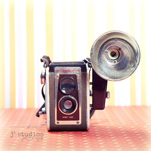 Vintage Camera #1 is an art print of the Kodak Duoflex Brownie Camera.
