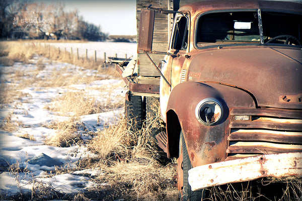 Weathered and Tough - Old Truck Rusty Jalopy Photography Art Print