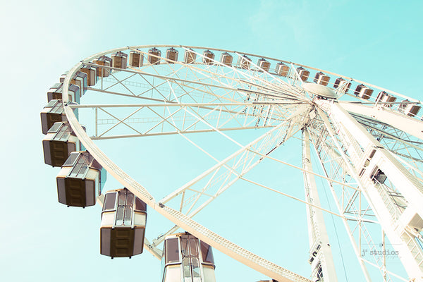 Ferris Wheel Dreams is an image of a carnival ride in Paris, France. Stylish art print.