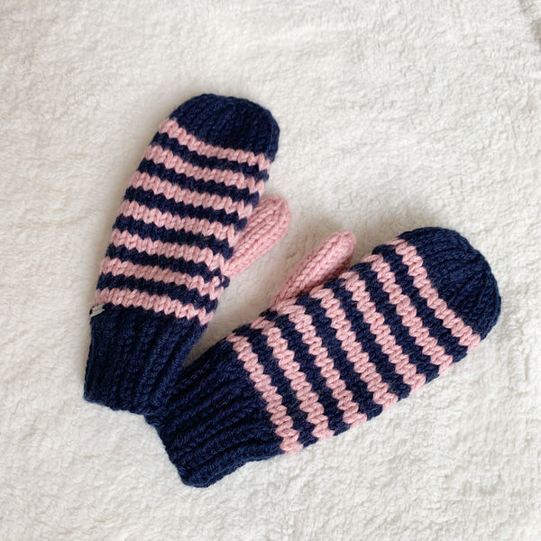 Fleece-lined Knit Mittens