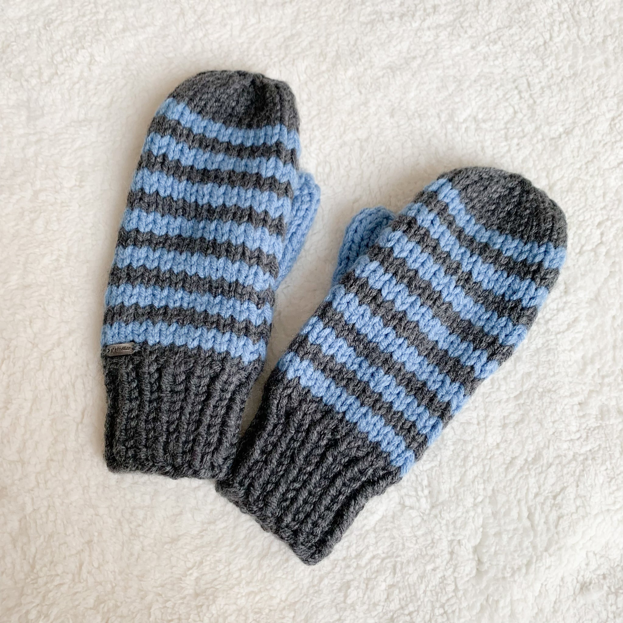 Fleece-lined Knit Mittens