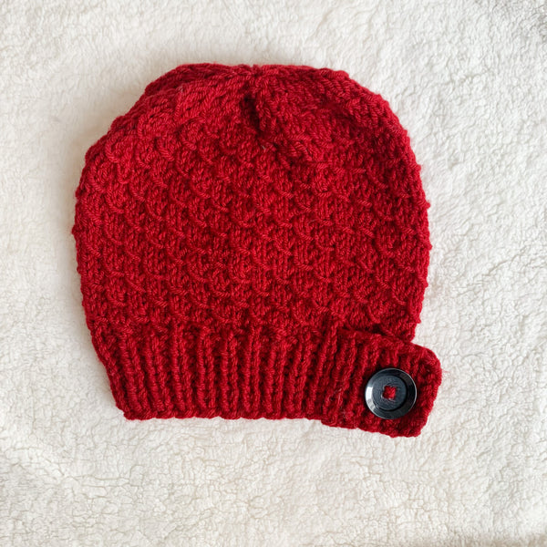 Slouchy Knit Toque with Buttons - Solids