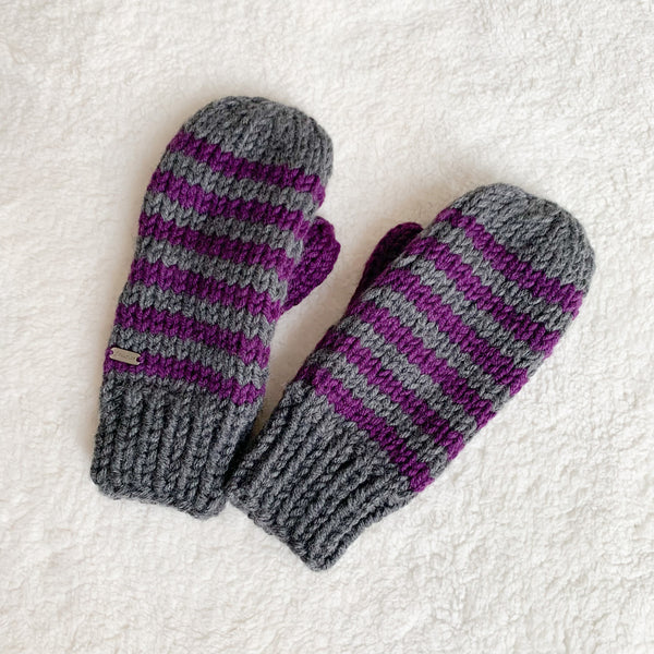 Fleece-lined Knit Mittens